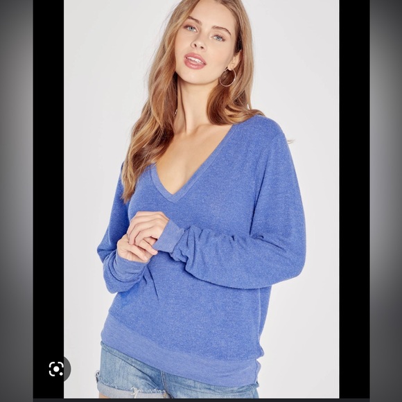 Wildfox Tops - Wildfox Baggy Beach Jumper in Wedgewood Blue V-neck Top New With Tags Size XS